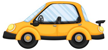 A yellow car in cartoon style illustration