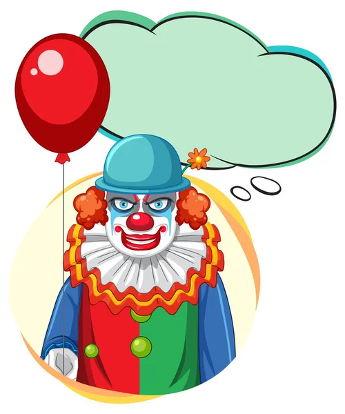 Clown Con Bolla Discorso Illustrazione — Vettoriale Stock