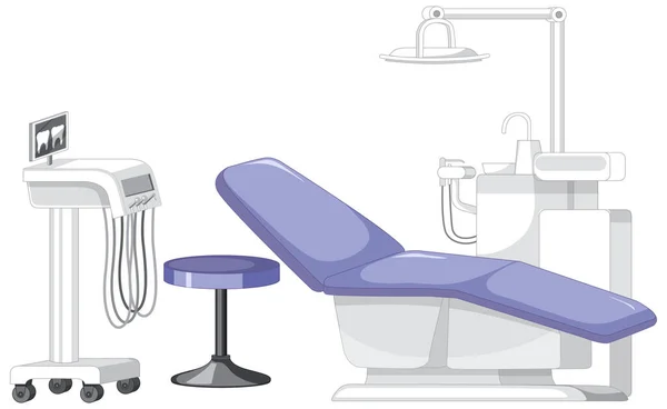 白色背景图上的牙椅 — 图库矢量图片