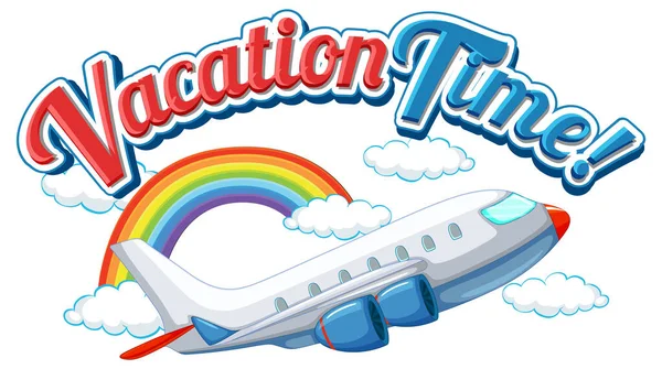 Vacation Time Text Banner Illustration — Stockvektor