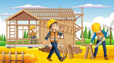 İnşaat alanı arkaplan illüstrasyonu