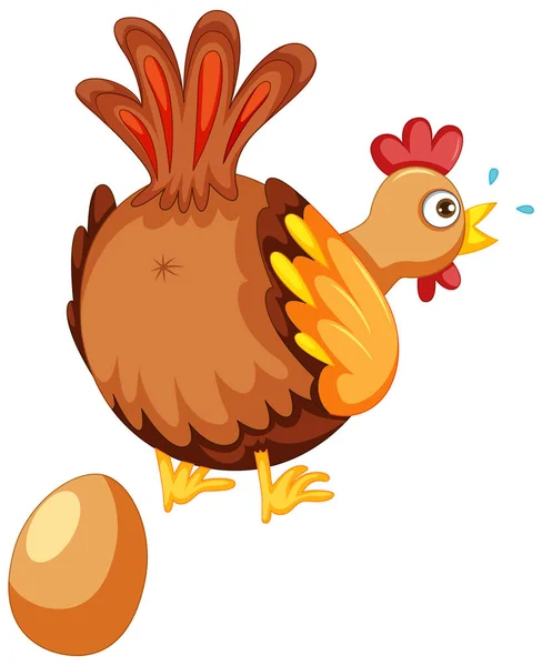 Aranyos Csirke Tojásrakás Tojás Illusztráció — Stock Vector