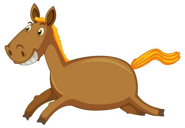 Homem dos desenhos animados e cavalo correndo pulando