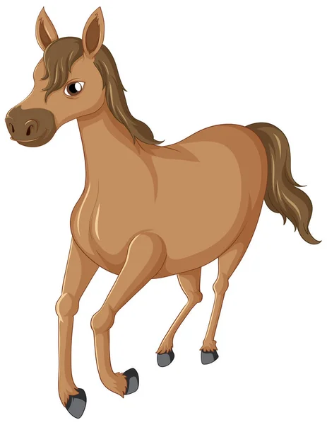 Bonito Caballo Marrón Sobre Fondo Blanco Ilustración — Vector de stock