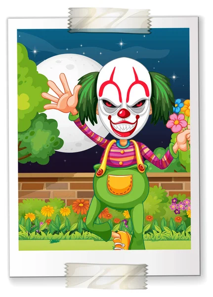 Photo Creepy Clown Illustration — Stock Vector
