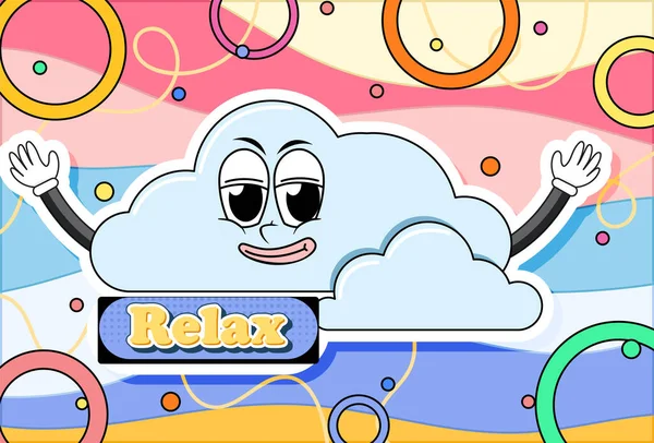 Cloud Icon Text Relax Comic Style Illustration — Stok Vektör