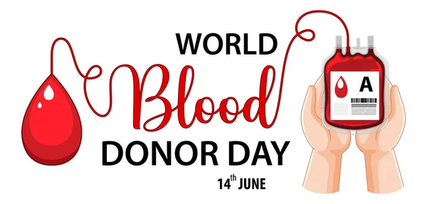 June Blood Donor Day Text Icon Illustration — ストックベクタ