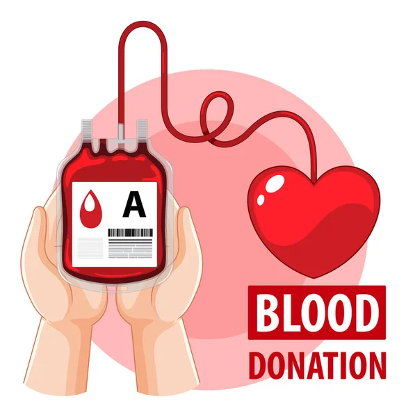 Human Blood Donate White Background Illustration — Stock Vector