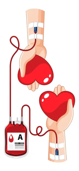 Human Blood Donate White Background Illustration — Image vectorielle