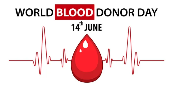 June Blood Donor Day Text Icon Illustration — ストックベクタ