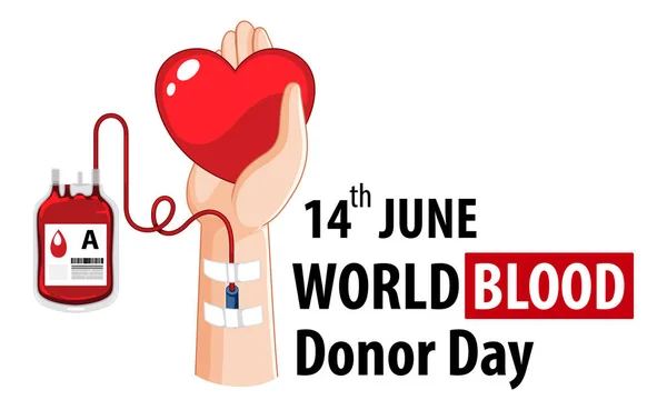 June Blood Donor Day Text Icon Illustration — ストックベクタ
