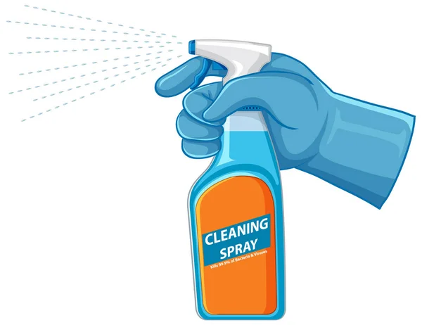 Human Hand Holding Cleaning Spay Illustration — Vector de stock