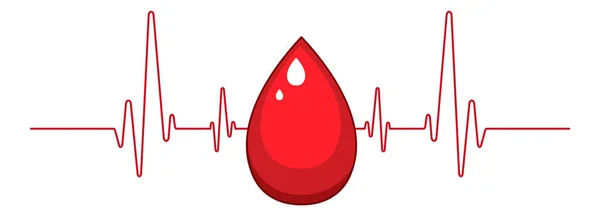 Human Blood Heart Rate White Background Illustration — Vector de stock