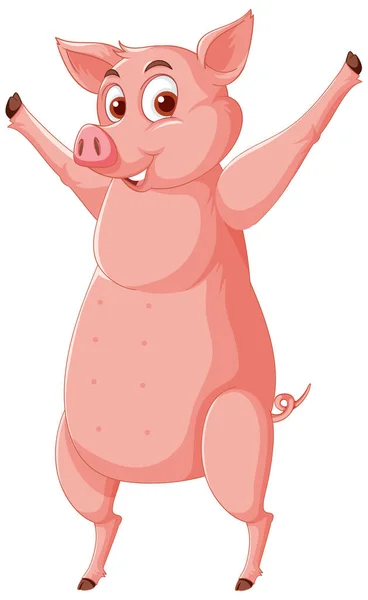 Pig Standing Two Legs Illustration — Vetor de Stock