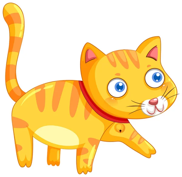 Leuke Kat Cartoon Karakter Illustratie — Stockvector