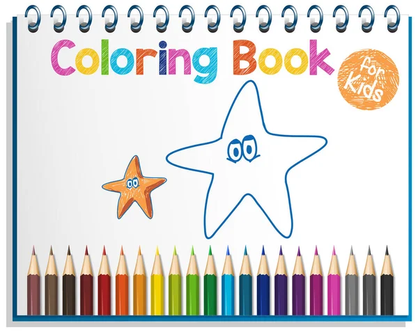 Färgläggning Bok Kalkylblad För Barn Illustration — Stock vektor