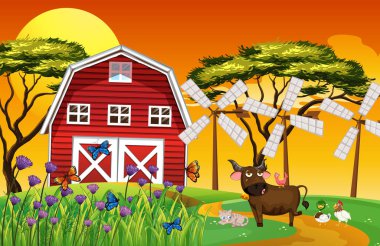 Çiftlik arazisindeki hayvanlar.