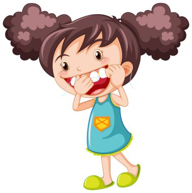 Kız resimlerini gösteriyor.