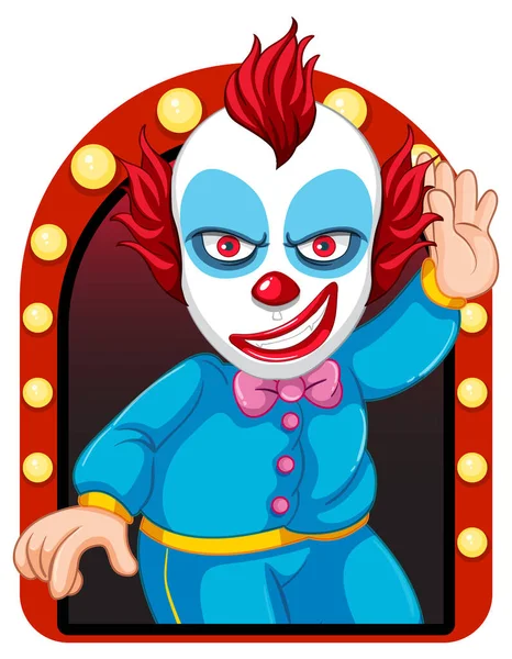 Cartoon Clown Red Nose Illustration — Archivo Imágenes Vectoriales