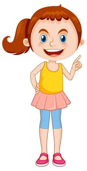 Menina Bonito Desenhos Animados Personagem Ilustração — Vetor de Stock