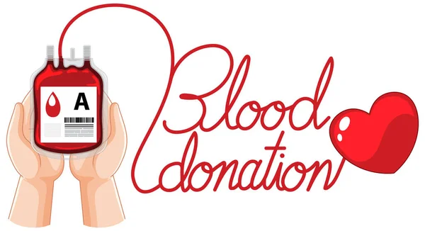 ハンドバッグイラスト付き献血シンボル — ストックベクタ