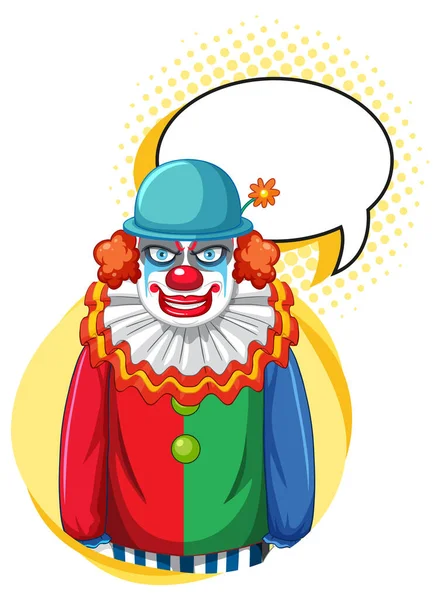 Clown Con Bolla Discorso Illustrazione — Vettoriale Stock