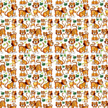 Beyaz arkaplan çiziminde sevimli hayvan karikatürü