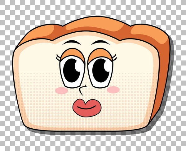 Bread Cartoon Character Isolated Illustration — Archivo Imágenes Vectoriales