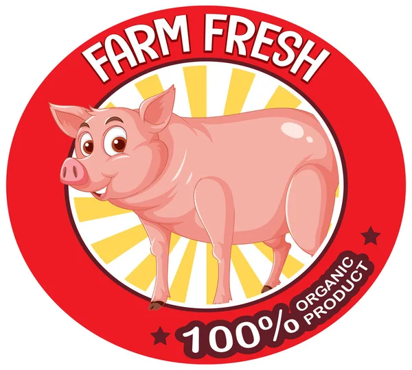 Varkenshouderij Vers Logo Voor Varkensvleesproducten Illustratie — Stockvector