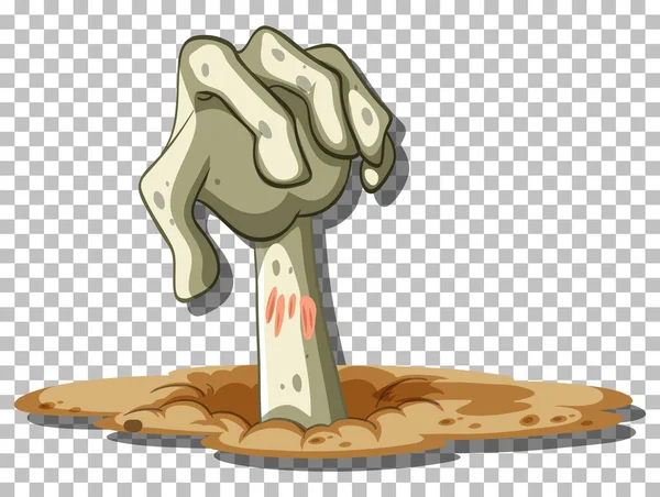 Zombie Mano Stile Cartone Animato Illustrazione — Vettoriale Stock