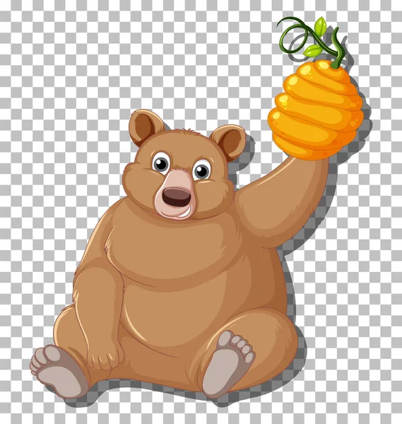 Grizzly Urso Desenho Animado Personagem Isolado Ilustração — Vetor de Stock