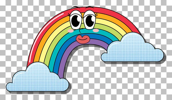 Rainbow Facial Expression Illustration — Vector de stock