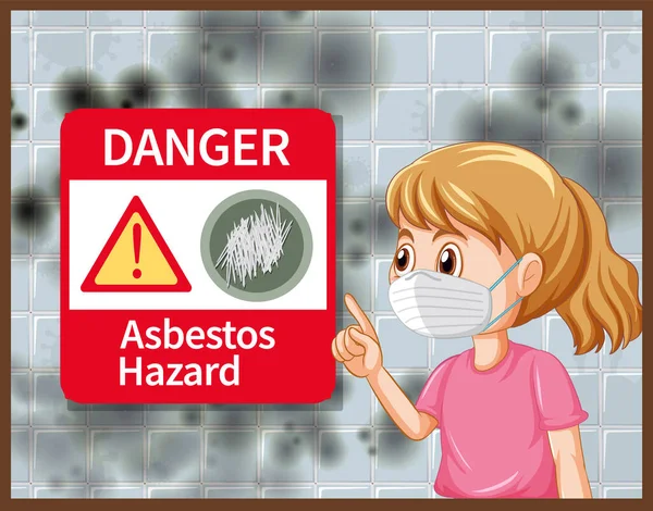 Danger Asbestos Hazard Warning Sign Illustration — Wektor stockowy