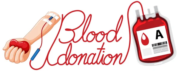 ハンドバッグイラスト付き献血シンボル — ストックベクタ