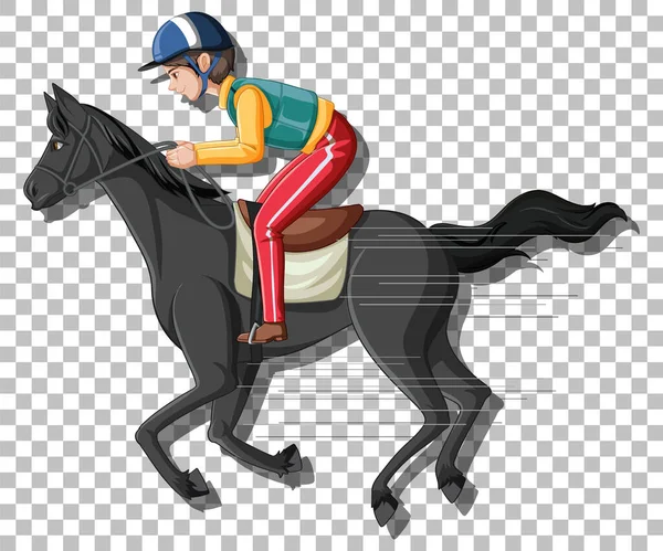 Man Riding Horse Isolated Illustration — Stock Vector
