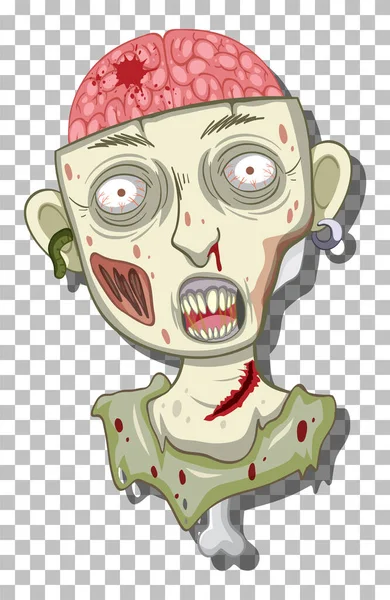 Griezelige Zombie Hoofd Grid Achtergrond Illustratie — Stockvector