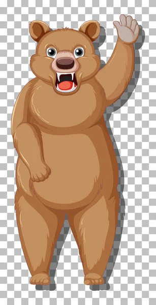 Grizzly Medvěd Kreslený Znak Izolované Ilustrace — Stockový vektor