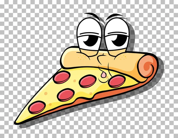 Personagem Desenho Animado Pizza Ilustração Isolada — Vetor de Stock
