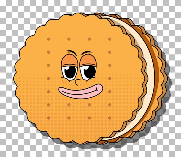 Sandwich Cookie Kreslený Znak Izolované Ilustrace — Stockový vektor