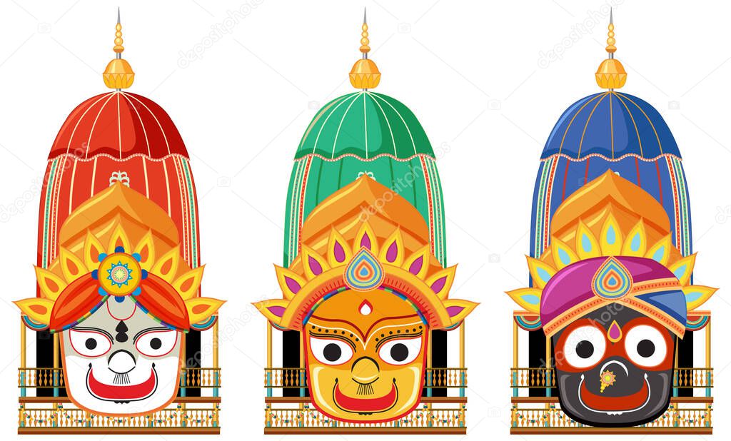 Ratha Yatra Hindu festival of India illustration
