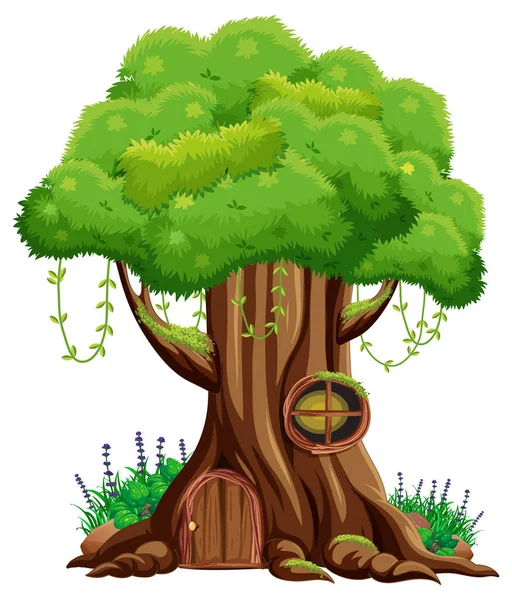 Велике Дерево Ізольована Мультяшна Ілюстрація — стоковий вектор