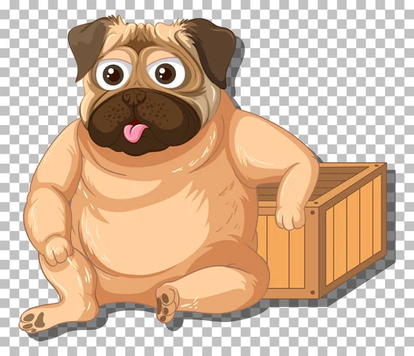 Pug Pes Kreslený Znak Ilustrace — Stockový vektor