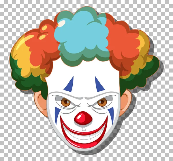 Gruselige Clownskopf Auf Gitter Hintergrund Illustration — Stockvektor