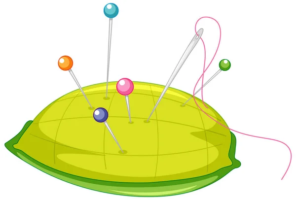 白い背景のイラストの針枕 — ストックベクタ