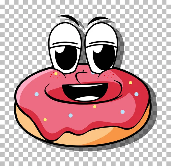 Donut Personaje Dibujos Animados Ilustración Aislada — Archivo Imágenes Vectoriales