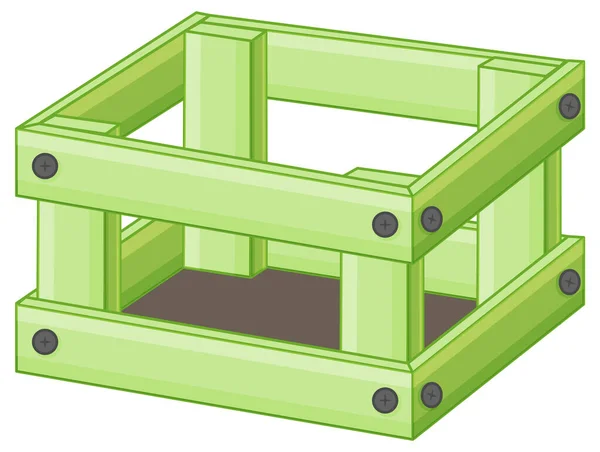 Trälåda Vit Bakgrund Illustration — Stock vektor