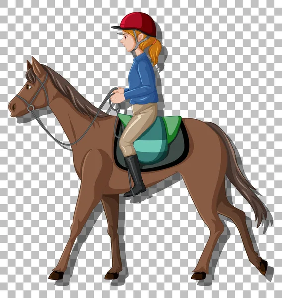 Woman Riding Horse Isolated Illustration — ストックベクタ