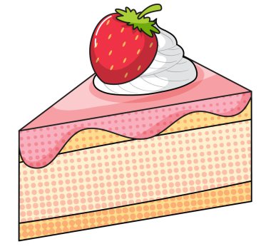 Beyaz arkaplanda çilekli pasta