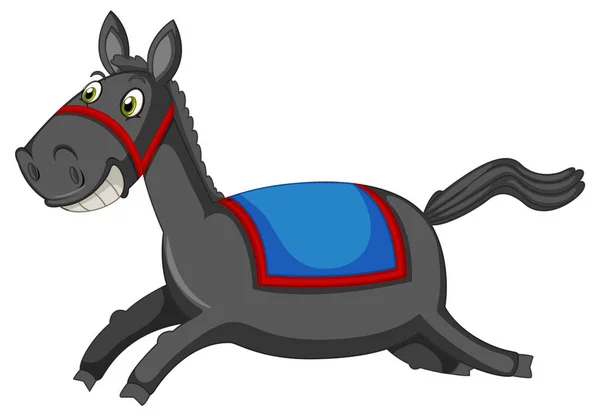 Correndo Desenho Animado Cavalo Fundo Branco Ilustração —  Vetores de Stock