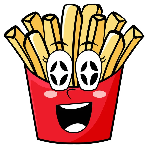 Frenchfries Red Bag Smiling Illustration — Stock Vector